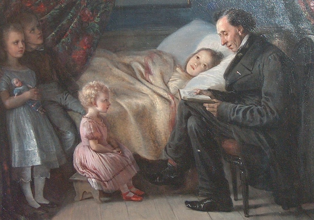 Elisabeth-Jerichau-Baumann-Painting-of-Hans-Christian-Andersen-reading-to-some-of-her-children-Wikipedia-1024x718