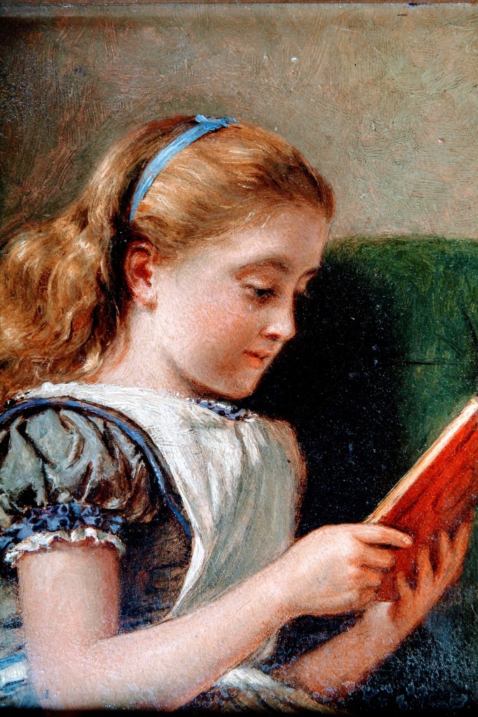 Young girl reading - George Goodwin Kilburne - WikimediaCommons