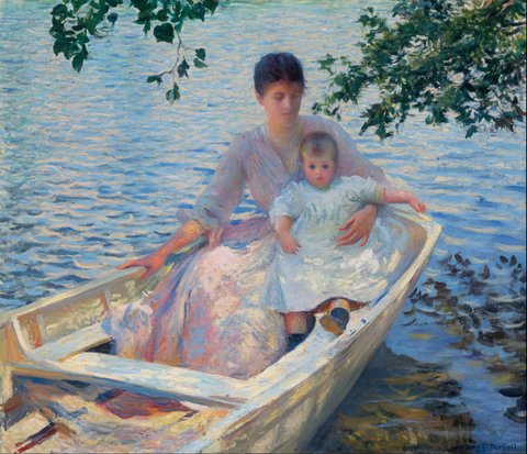 Edmund-C.-Tarbell-Mother-and-Child-in-a-Boat-GoogleArtProject-Wikipedia