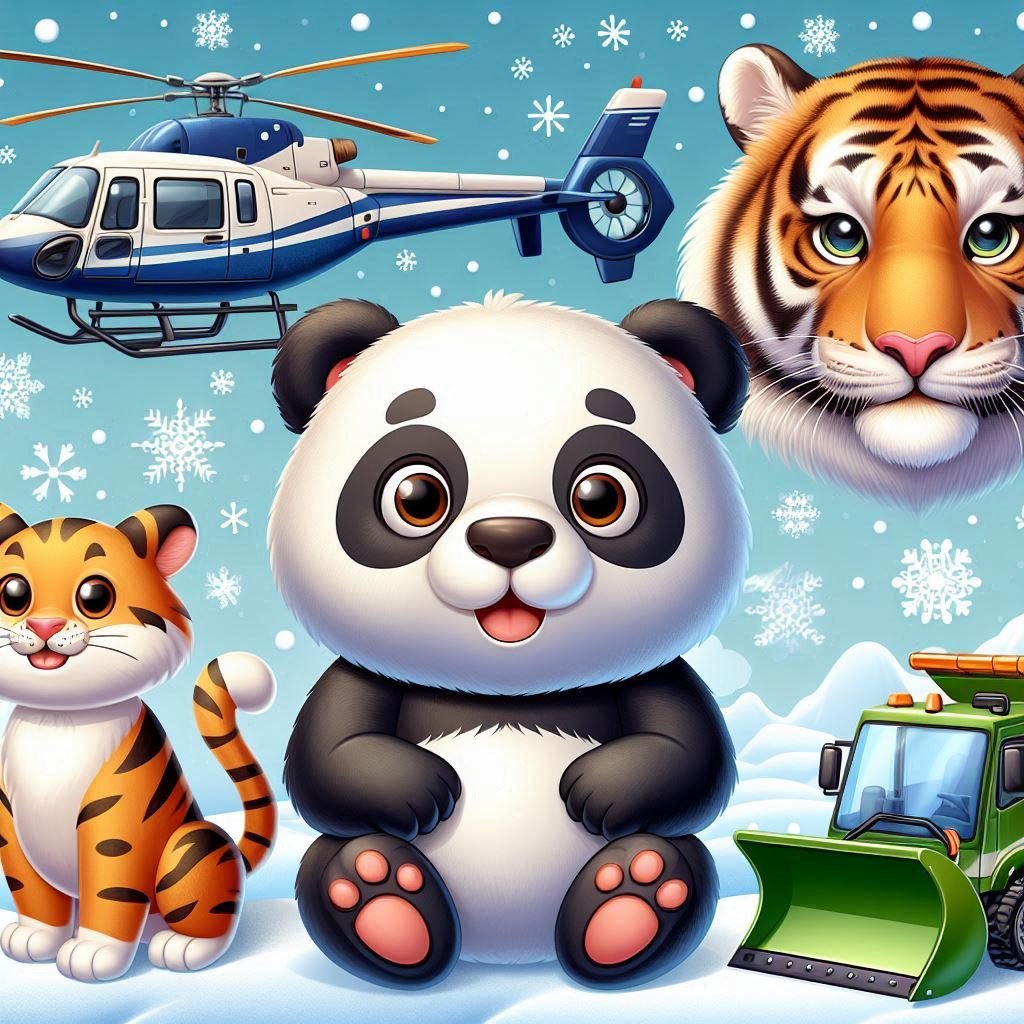 Panda,%20tiger,%20helicopter%20and%20snowplow%20%28Designer%29