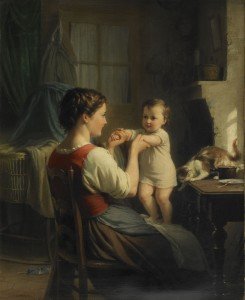 Fritz-Zuber-B%C3%BChler-B%C3%A9b%C3%A9-debout-sur-les-genoux-de-sa-m%C3%A8re-WikimediaCommons-245x300