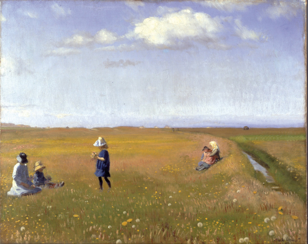 Children and Young Girl Picking Flowers - Michael Ancher - GoogleArt - WikimediaCommons